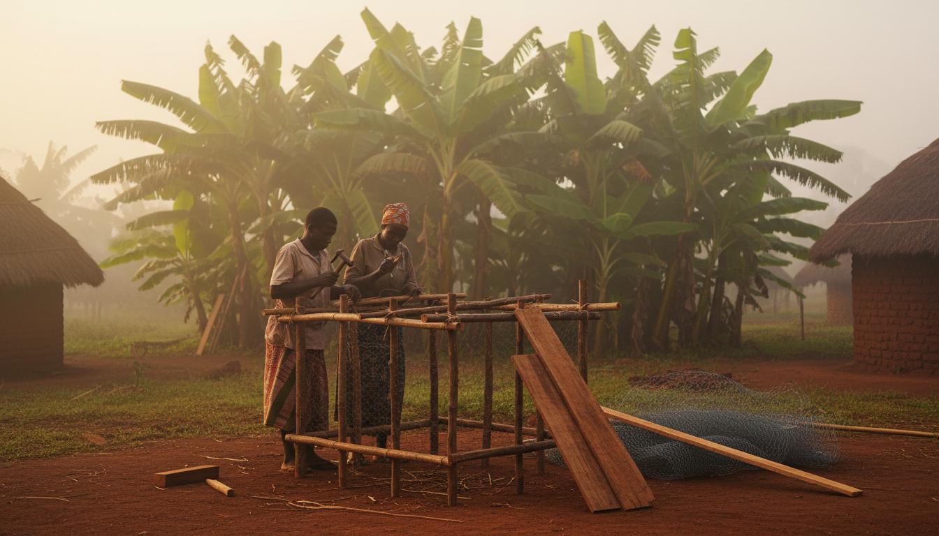 Building a chicken coop with local materials