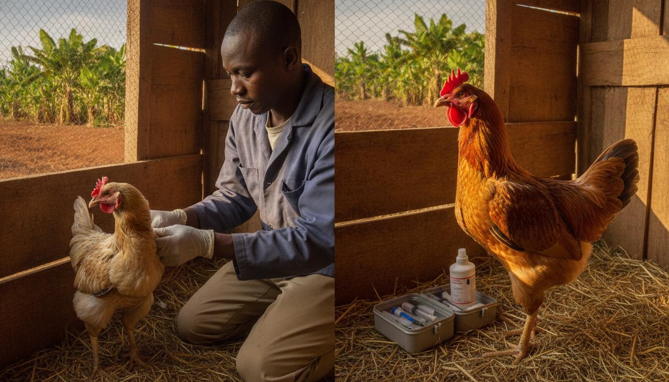 Veterinary care for chickens at Unified Farm BLM